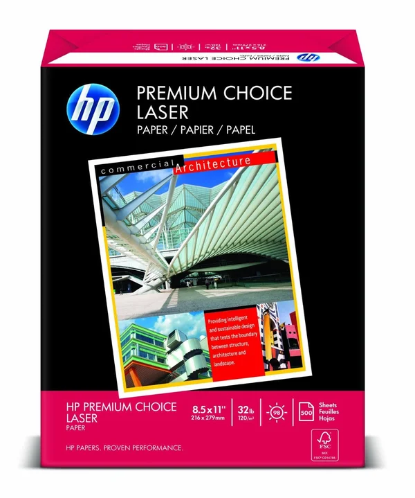 HP Printer Paper Premium 32lb - 8.5x11, 100 Bright, 6 Ream Case, 3000 Sheets