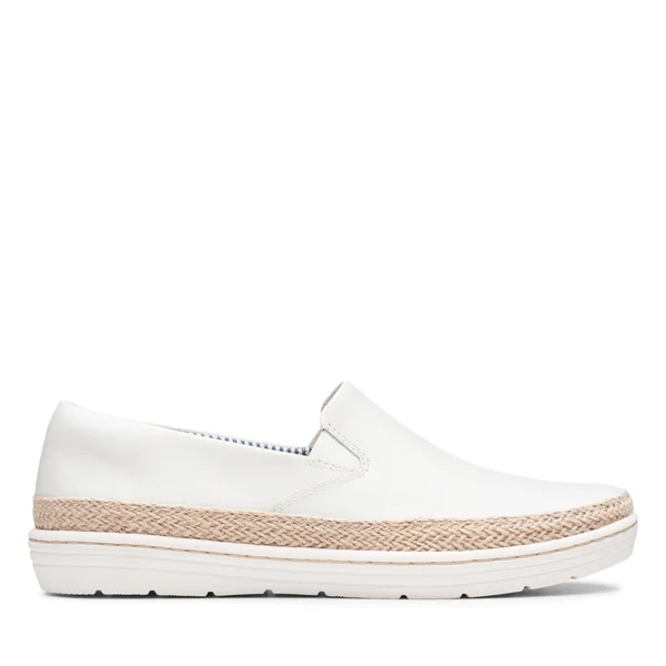 Clarks Women's Marie Pearl Sneaker - Size: 9.5, White Leather