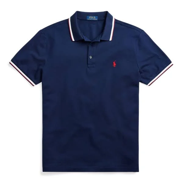 Polo Ralph Lauren Custom Slim Stretch Mesh Polo Shirt - Blue