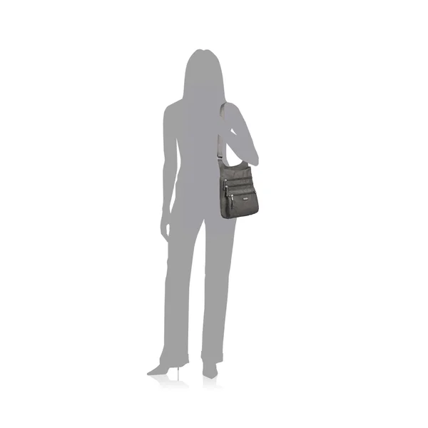 Baggallini Around Town Bagg with RFID Phone Wristlet Sterling Shimmer