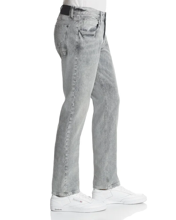 Hudson Jeans Men's Blake Slim Straight Zip Fly Twill, Steel Grey, 28
