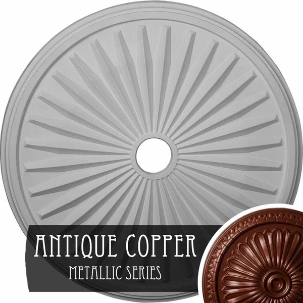 33 1/8x22OD x 3 1/2x22ID x 1 3/8x22P Leandros Ceiling Medallion (Fits Canopies Up to 5x22) - Hand-Painted Mississippi Mud