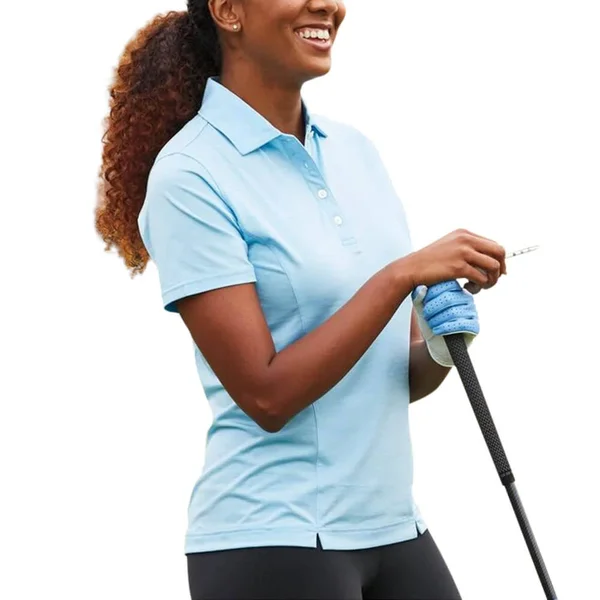 FootJoy Shirt Space Dye Self Collar Golf Polo 2020 Women Light Blue Small