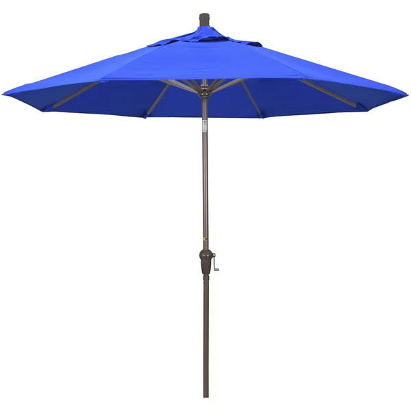 California Umbrella 9 Feet Aluminum Market Umbrella Auto Tilt Champagne/Sunbrella/Pacific Blue