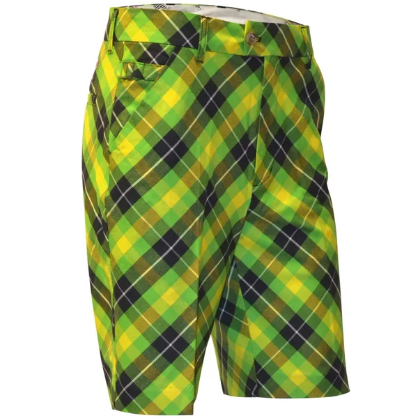 Royal & Awesome Plaid Electric Crazy Mens Golf Shorts