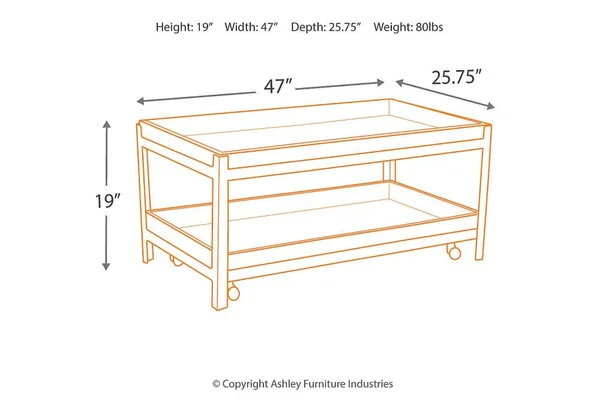 Ashley Viggani Two-Tone Rectangular Cocktail Table T940-1