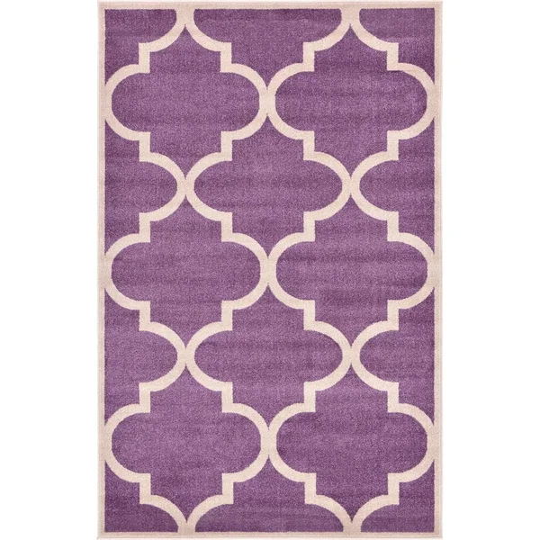 Unique Loom Austin Trellis Area Rug (8& x 8& Round - Navy Blue)
