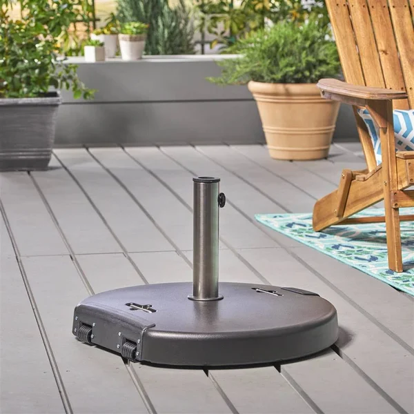 Christopher Knight Home Mota Outdoor Umbrella Base with Stainless Steel Collar by, Black
