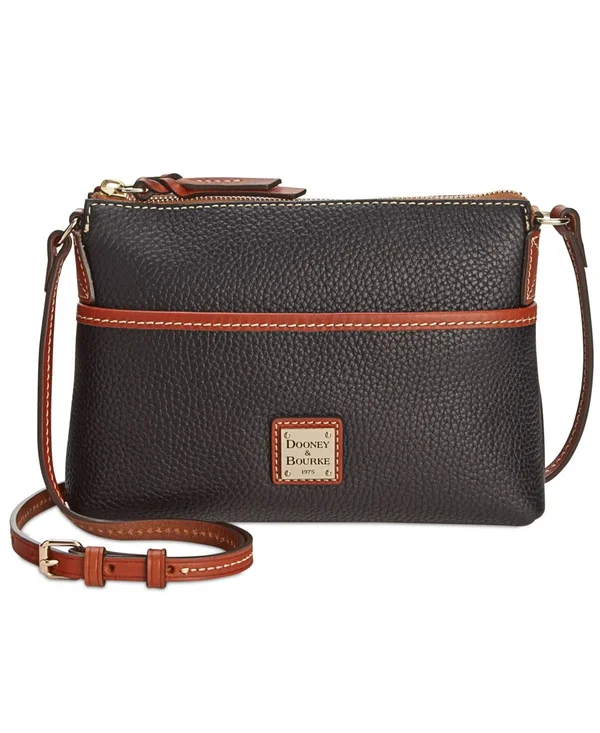 Dooney & Bourke Black Pebble Grain Ginger Pouchette