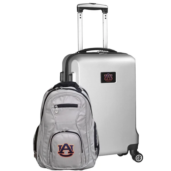 Auburn Tigers Deluxe 2-Piece Backpack and Carry-On Set - Silver