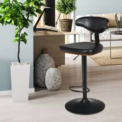 Kuhiman Swivel Adjustable Height Bar Stool George Oliver