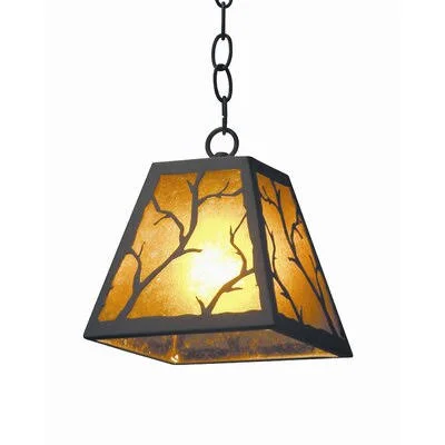 Branch 1-Light Single Geometric Pendant 2nd Ave Design Finish: Corinth, Acrylic: Silver Mica