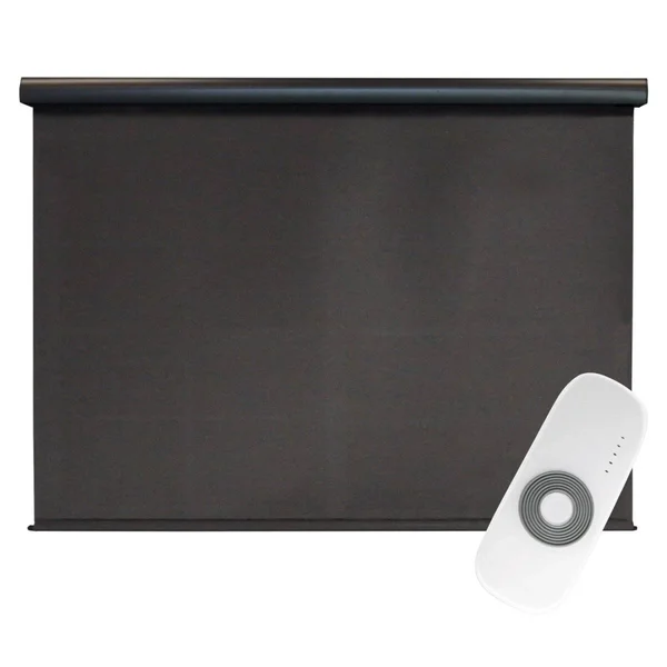 Keystone Fabrics O80.48.90 4 x 8 ft. Regal Rechargeable Motorized Outdoor Sun Shade with Protective Valance - Mahogany White