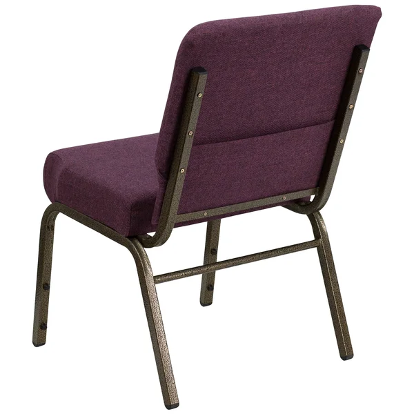 Flash Furniture 21 Church Chairs w/4 Seat and Gold Vein Frame - Plum, 20/Pack 20FCH2214GV005