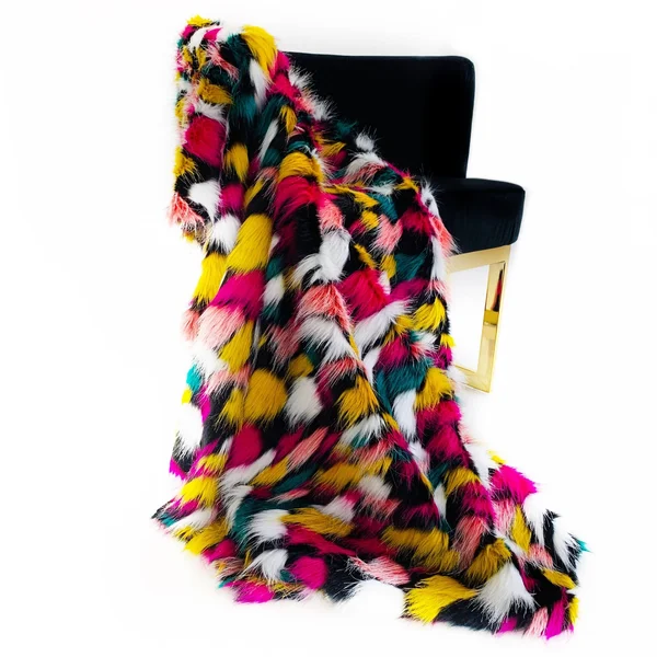 Plutus Purple, Yellow, Black Amazonian Bird Faux Fur Luxury Throw Blanket - Throw 60W x 72L