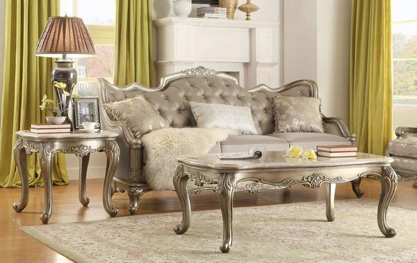 Fiorella Marble Top End Table by Homelegance