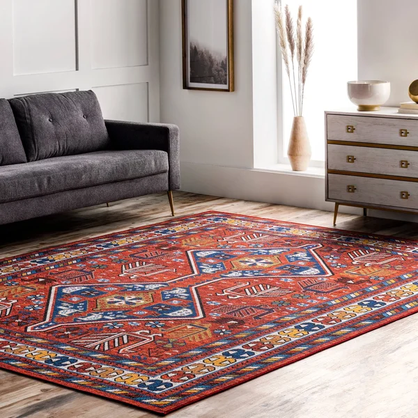nuLOOM Maya Tribal Motif Area Rug - 5& 5x22 x 8& - Rust