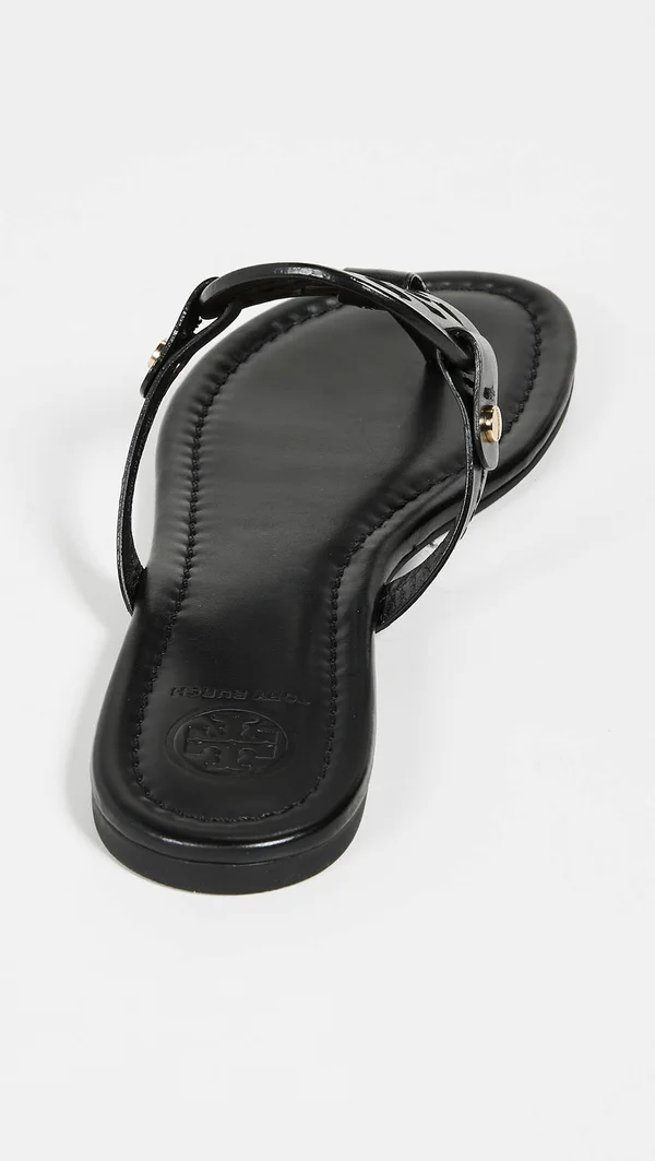 Tory Burch Ladies Black Leather Miller Sandals, Brand Size 7.5