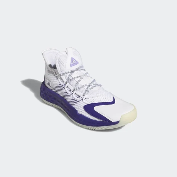Adidas Pro Boost Low Shoes - Unisex - Cloud White, Team Colleg Purple, Chalk White - M 19, W 20