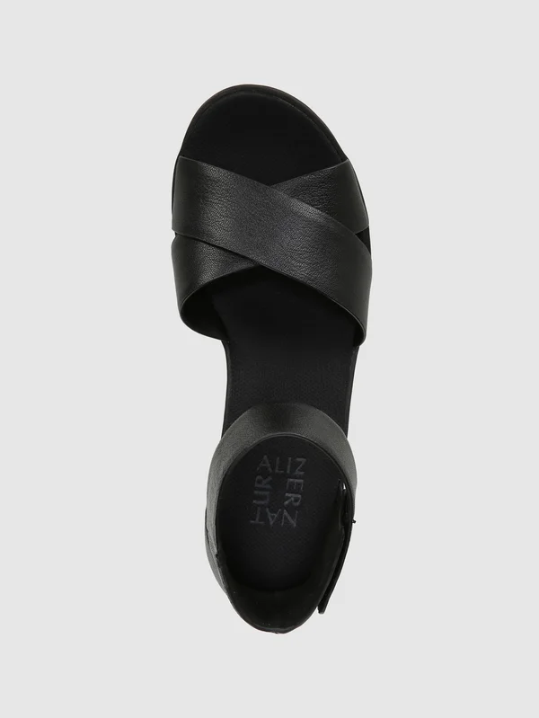 Naturalizer Riviera Wedge Sandal - Black - 5.5 M