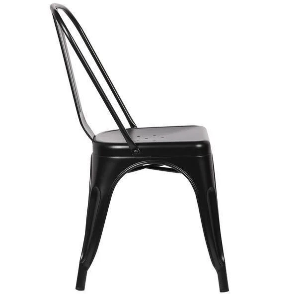 Edgemod Trattoria Side Chair, Polished Gunmetal