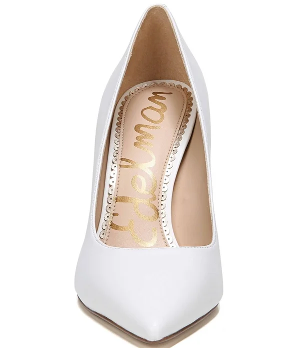 Sam Edelman Hazel Pointed Toe Pump - Bright White Leather, 9