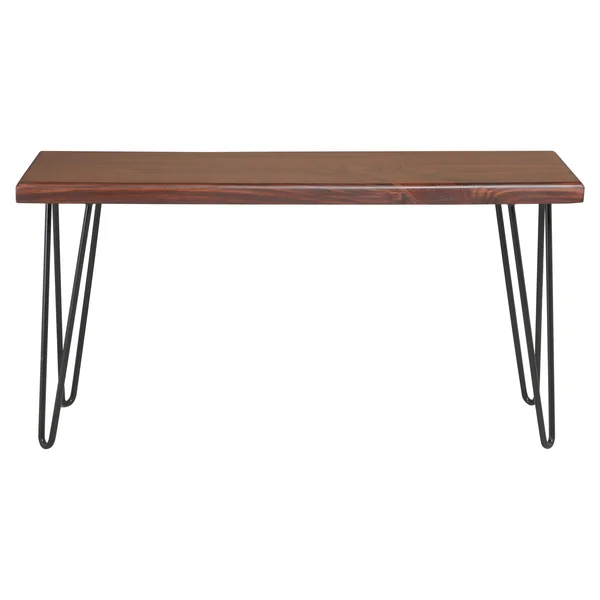 Carson Carrington Julo Wood Bench - Dark Brown - 34 x 17.5 x 16