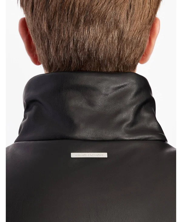 Ax Armani Exchange Leather Puffer Blouson Jacket 11520613 - S, Black