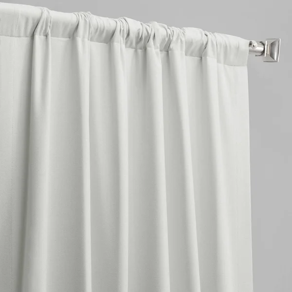 Exclusive Fabrics Vintage Thermal Cross Linen Weave Max Blackout Curtain - 50 x 108 - Millennial Grey