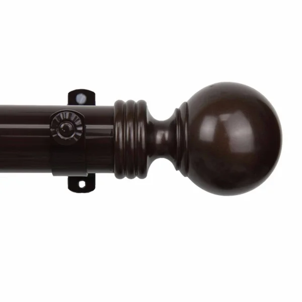 Rod Desyne Sphere 1.5x22 Non Telescoping Curtain Rod - Cocoa - 18 ft