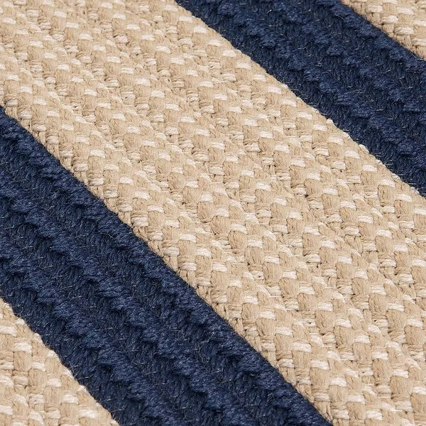 Light House Natural Stripe Reversible Outdoor Rug - 8& x 10& - Olive