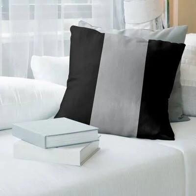 Washington Hockey Striped Throw Pillow East Urban Home Color: Black/Gray, Size: 14 x 14, City: Los Angeles