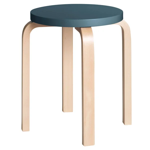 Artek Aalto Stool E60, Blue - Birch