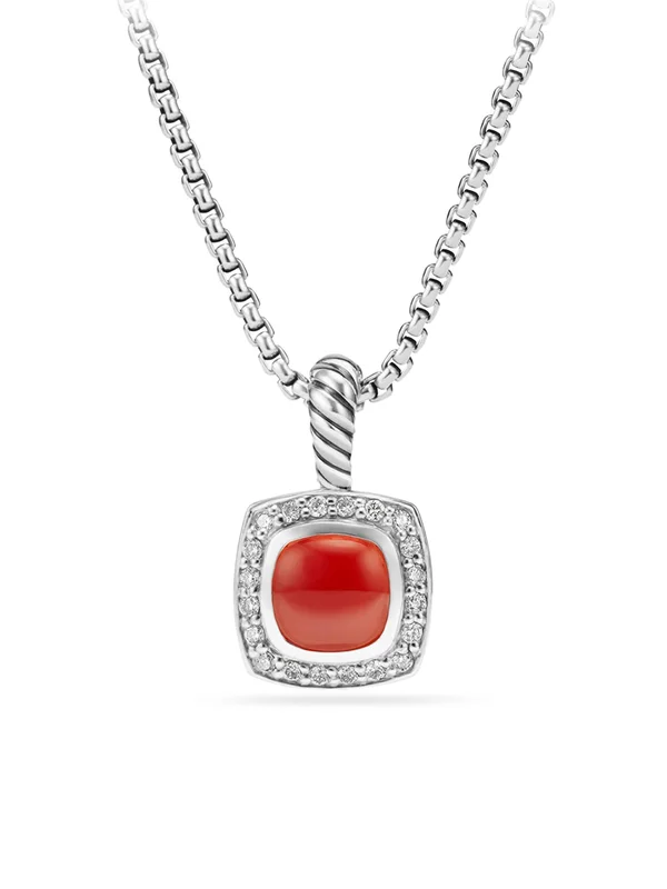 David Yurman Petite Albion Pendant Necklace with Gold Dome and Diamonds