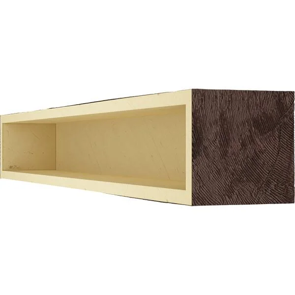 Ekena Millwork MANURS06X10X48ZY 6x22H x 10x22D x 48x22W Rough Sawn Faux Wood Fireplace Mantel - Premium Cherry