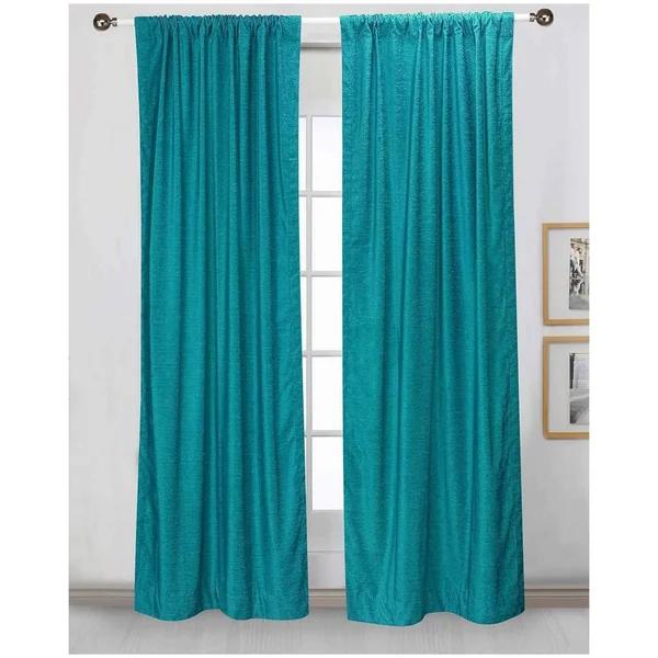 Turquoise Rod Pocket Velvet Curtain - Drape, Panel - Piece