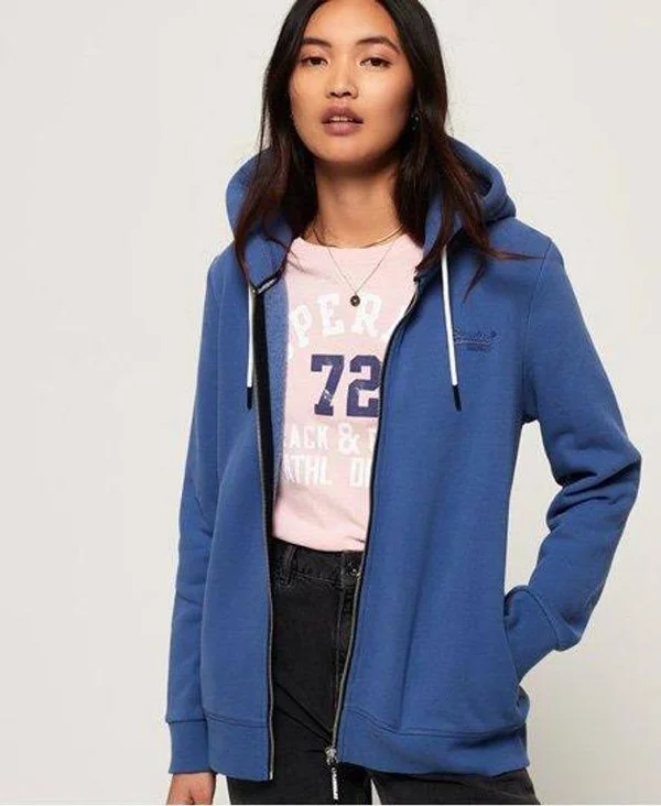 Superdry Orange Label Elite Zip Hoodie - Blue - Hoodies