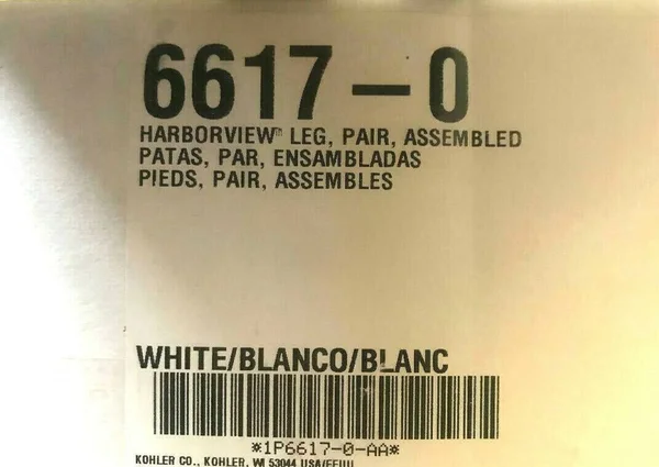 Kohler K-6617-0 Harborview Fireclay Legs (Pair) White