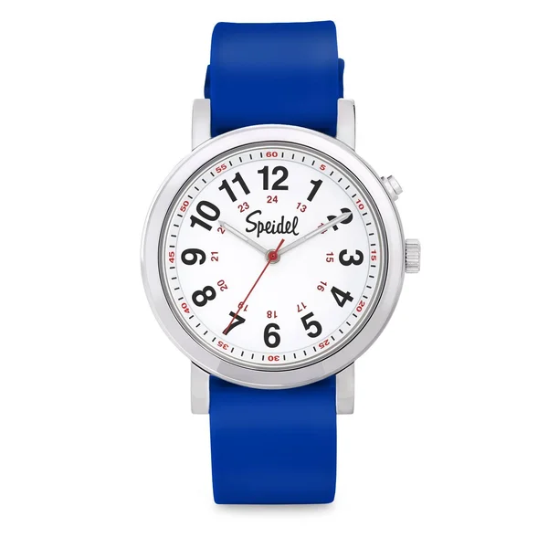 Speidel Scrub Glow Watch for Medical Professionals with Scrub Matching White Silicone Band, Easy to Read Light Up Dial, Second H