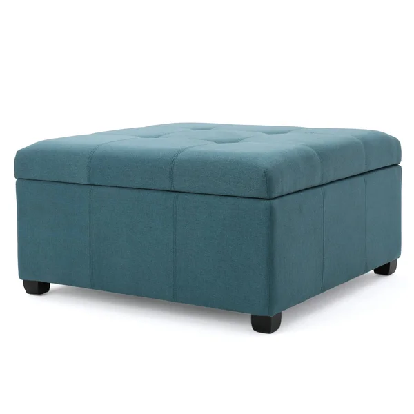 Christopher Knight Home Carlsbad Fabric Storage Ottoman, Dark Blue
