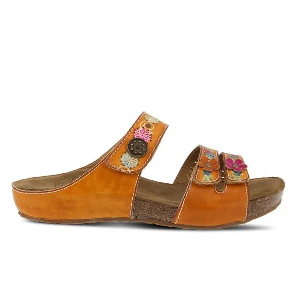 L&Artiste by Spring Step Women's Freesia Slide, Blue Leather