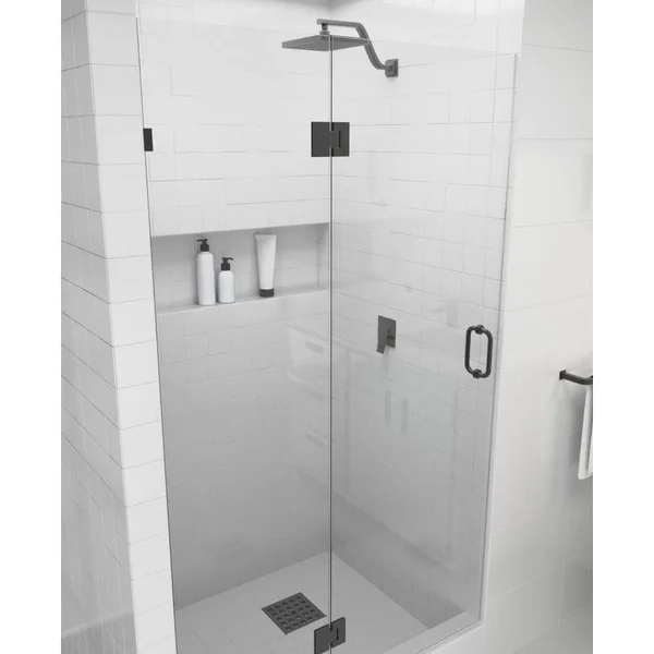 Glass Warehouse 78 x 33.25x22 Frameless Shower Door - Glass Hinge - Bronze