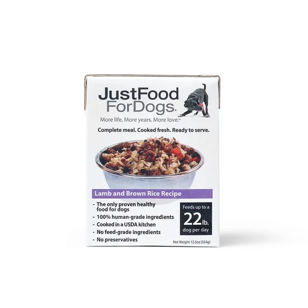 Just Food for Dogs 12 Pack Lamb & Brown Rice Dog Food - Fresh & Healthy Food for Dogs Gluten Free- PantryFresh