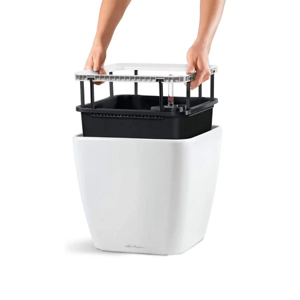 Lechuza Quadro LS Premium Planter Small High Gloss Taupe