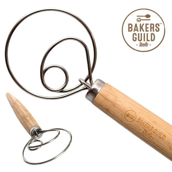 Bakers Guild Tools Danish Stainless Steel Dough Whisk - Large