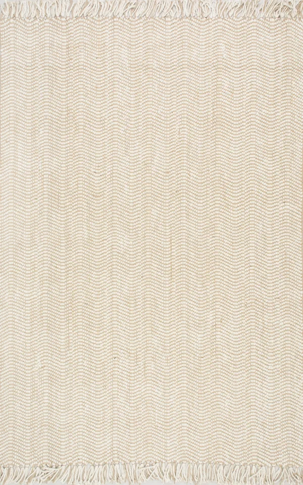 nuLOOM Don Jute with Fringe Natural 4& x 6& Area Rug