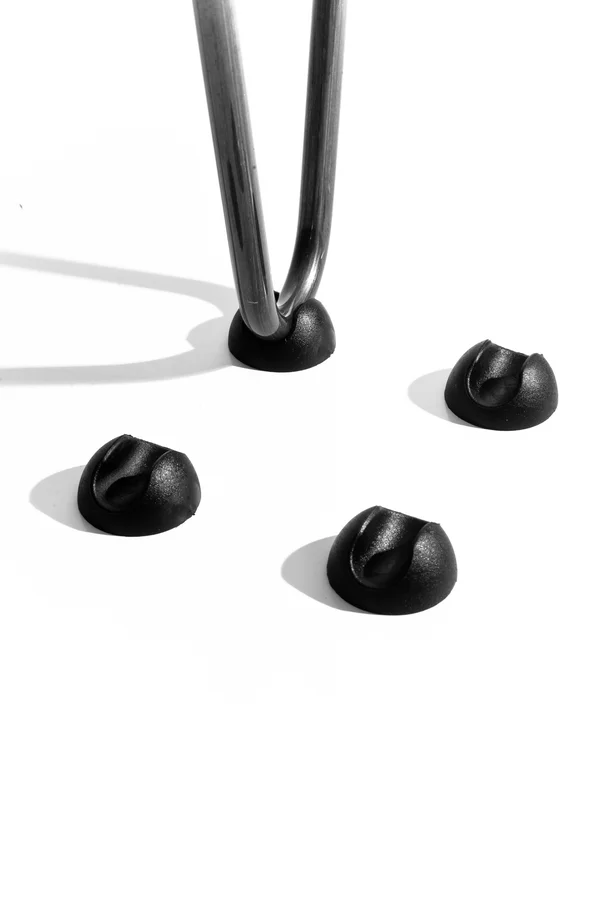 Hairpin Legs Set of 4, 3-Rod Design - Jet Black Satin Powder Coated Finish, 31x22, Jet Black, 3/8x22