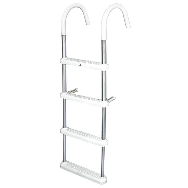 Jif Marine DMT4A-11 4 Step Gunwale 11 in. Hook Boat Ladder - Aluminum