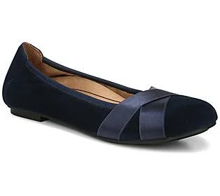 Vionic Suede Flats - Maria, Size 8 Medium, Navy