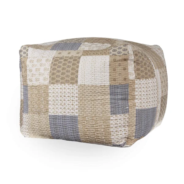LR Home Neutral Kantha Pouf